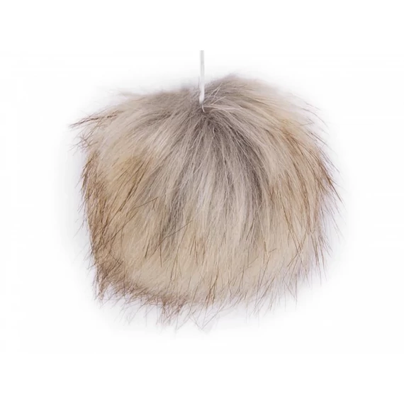 Műszőrme bojt 12 cm - Természetes világos