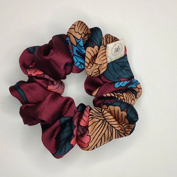 Bordó mintás scrunchie - Normál